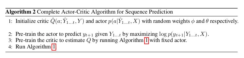 YZH.home|An actor Critic algorithm for sequence prediction